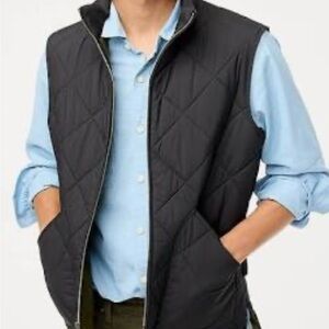 J CREW Men's Black Quilted Vest S Small